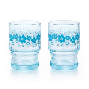 아데리아 레트로 시리즈 스태킹글래스 세트 블루플라워