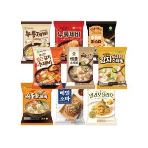 1+1 얼큰김치수제비 6입 + 해물수제비 6입 외 9종 선택조합 /상온보관