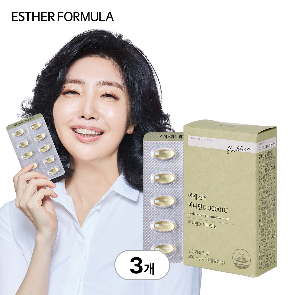 [국민영양] 여에스더 비타민D 3000IU 300mg 30캡슐, 3개