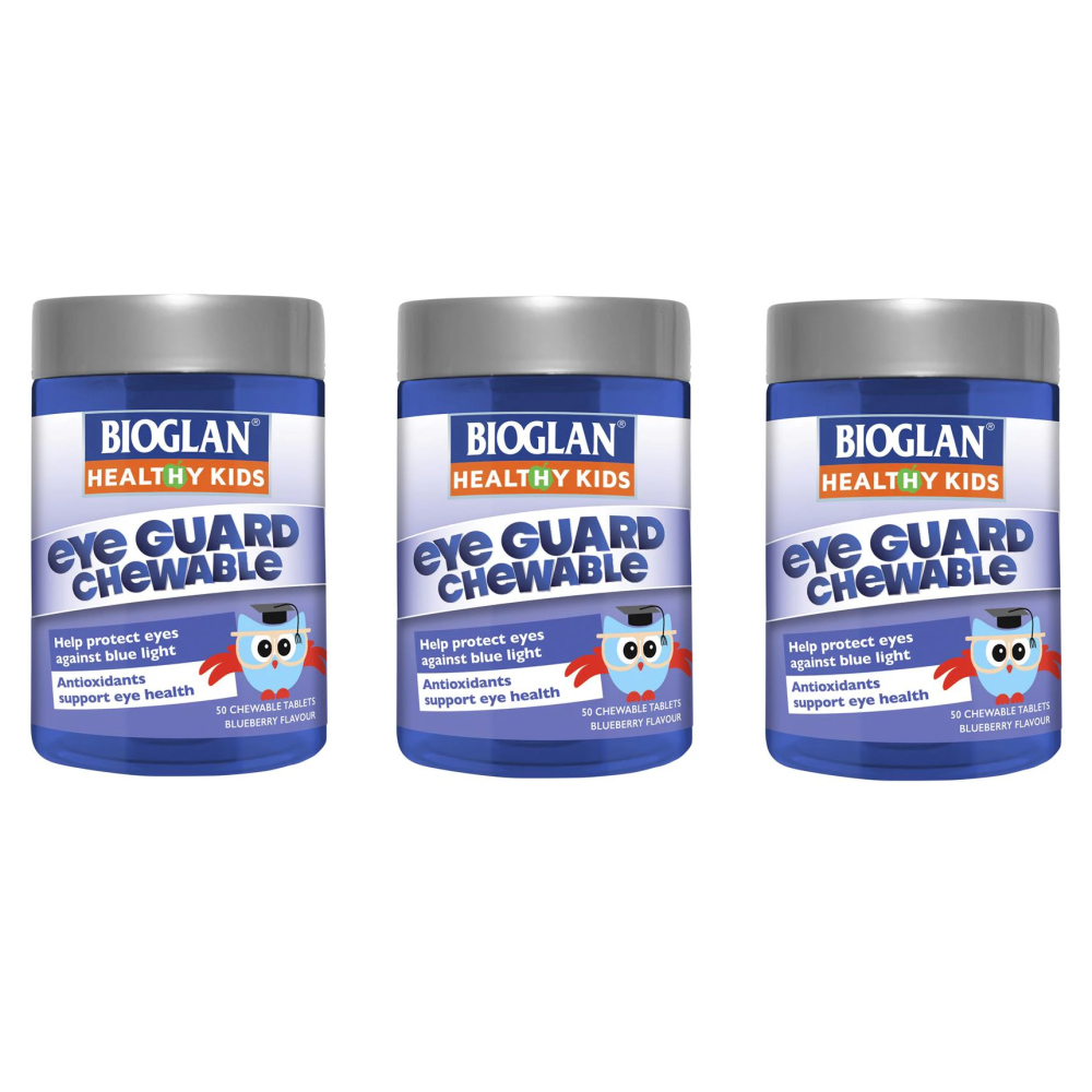 Bioglan 바이오글란 헬시 <b>키즈</b> 아이 가드 츄어블 50정 x 3통 호주 영양제