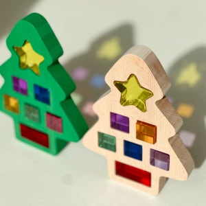 발도르프 트리 아크릴 블럭 초록나무 원목나무 크리스마스 성탄절 선물 유치원교구 소근육발달