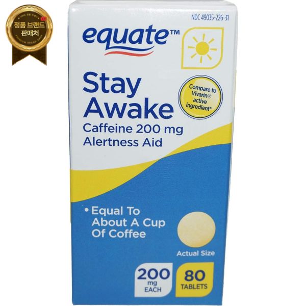 Equate <b>동일</b> - 각성 유지 카페인으로 보조제 | 최대 강도 <b>피로</b> 감소 80정 200mg (2팩) (2)