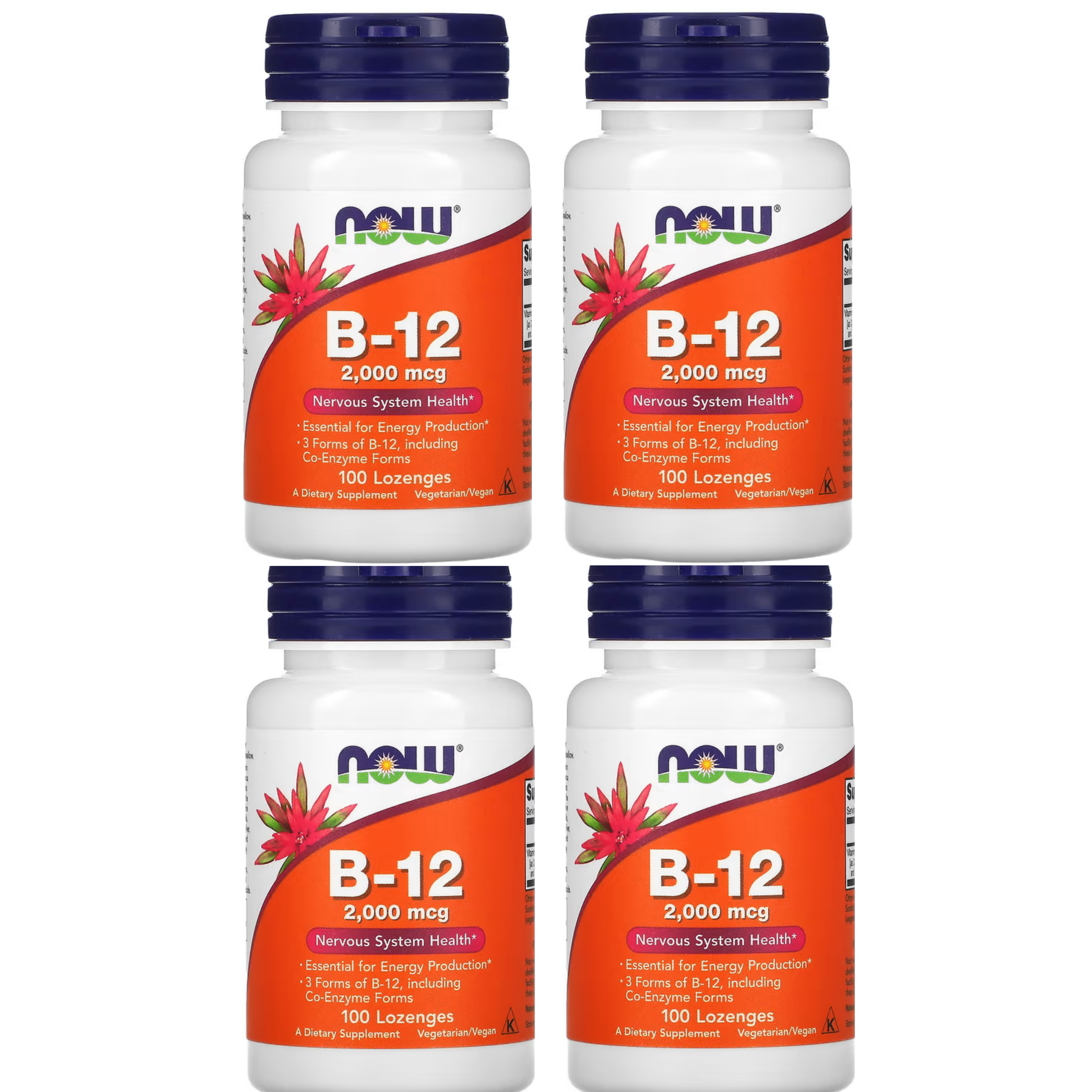 4통 나우푸드 비타민B12 2000mcg 사탕정제 100정