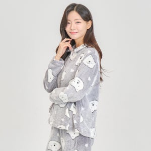 스노우멜로 겨울 극세사 수면 잠옷 홈웨어 파자마 세트