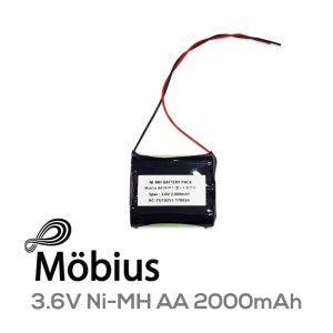 뫼비우스 니켈수소 AA 충전지 Ni-MH 3.6V 2,000mAh 헤트로닉 리모콘 리필배터리