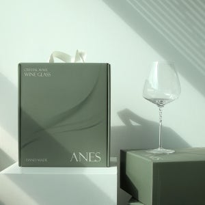 아네스 크리스탈 웨이브 와인잔 2P 신혼부부 집들이 선물 패키지 세트