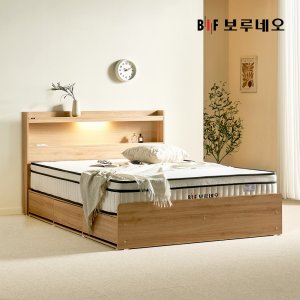 보루네오 제니아 수납침대 LED 서랍형침대 SS 오크