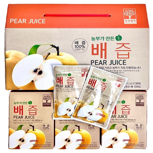 농부가 만든 배즙 100ml x 30포 100%배즙