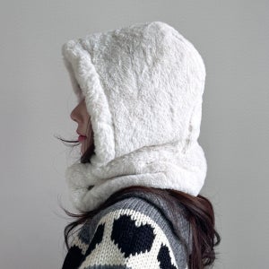 밍크 퍼 바라클라바 후드 기모 방한 넥워머 겨울 귀도리 모자