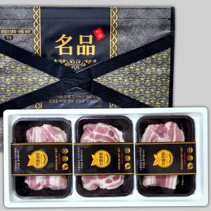 으뜸한돈 냉장 삼겹살+목살+오겹살 선물세트 1.5kg 구이용 선물포장