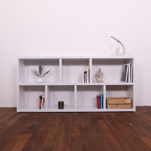 아레다 35T 와이드 2단 가로 낮은 책장 1800 화이트