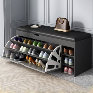 접이식 신발수납장 신발장의자 업소용 대형 블랙