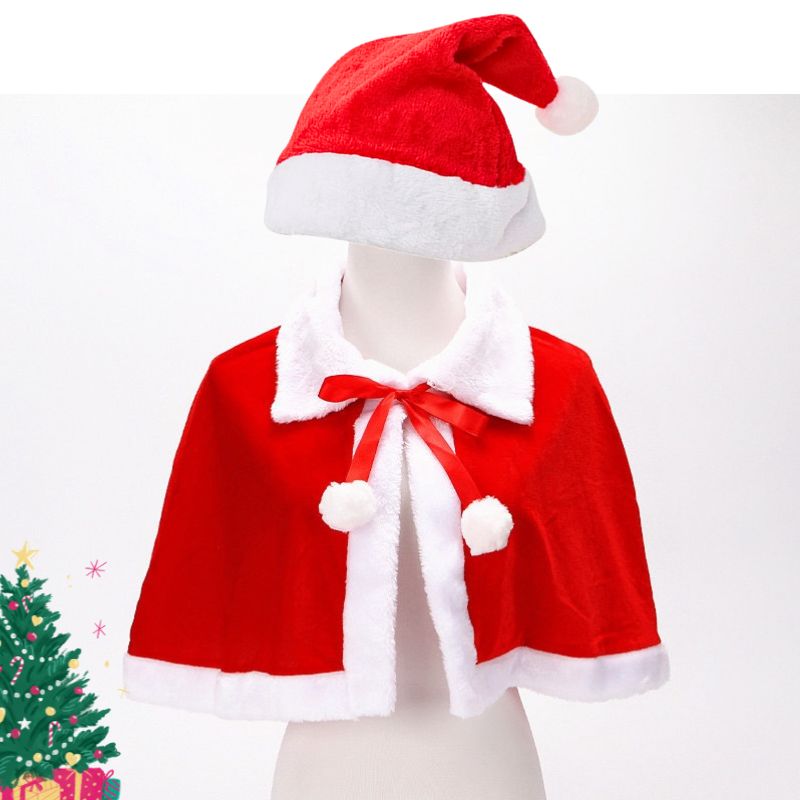 크리스마스 산타 망토 모자 코스튬 의상 파티 아동용 <b>성인용</b>