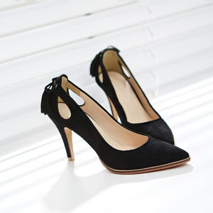 [소가죽수제화]스웨이드소재 펌프스힐 발편한구두