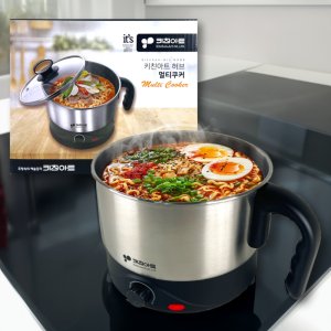 키친아트 멀티 쿠커 여행용 라면 포트 휴대용 차박 전기 냄비 1.5L