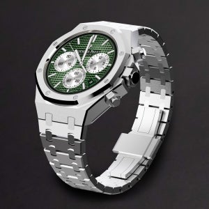 갤럭시워치 6 5 4 40mm 호환 풀커버 로얄오크 일체형 메탈 스트랩 케이스