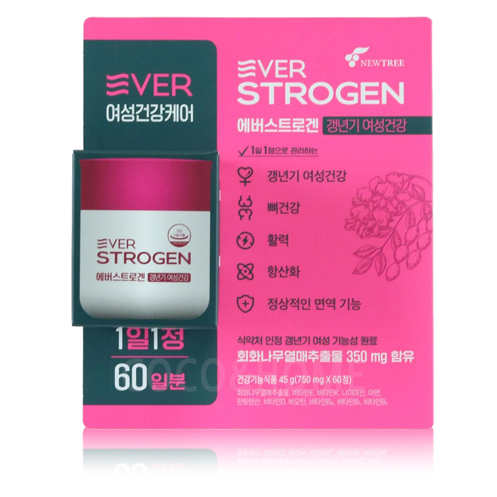 에버스트로겐 <b>회화나무열매 추출물</b> 750mg x 60정 갱년기여성 건강