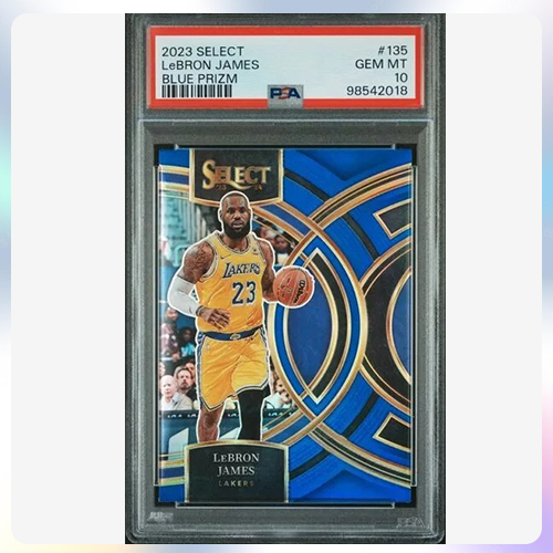 NBA 농구 카드 르브론 제임스 2023 셀렉트 135 블루 프리즘 PSA 10