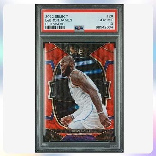 NBA 농구 카드 르브론 제임스 2022 셀렉트 26 레드 웨이브 프리즘 PSA 10