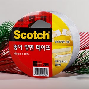 3M 스카치 종이양면테이프 반투명 얇은 부직포 양면 테이프 다꾸 공예 48mm x 10M