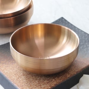 안성 유기 이중 면기 냉면기 라면 그릇 비빔밥 놋그릇 놋쇠 AA2 18cm
