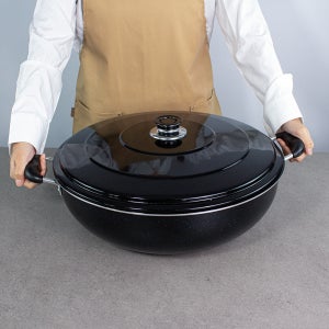 국산 마블코팅 튀김솥 볶음팬 튀김냄비 55cm