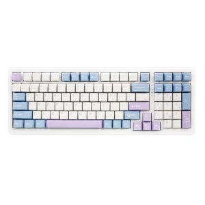 큐센 Q99 PBT 풀윤활 가스켓 사무용 유무선 99배열 기계식 키보드 블루퍼플, 하이무 저소음 바다소금