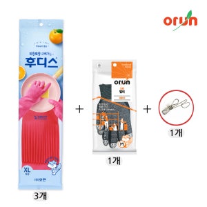 후디스 가정용 식품용 고무장갑 XL(특대형), 3개