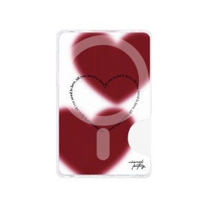 비주얼팩토리 투투하트 레드 맥세이프 카드홀더 투명 2장 수납 교통카드 호환