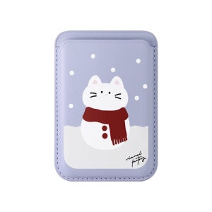 비주얼팩토리 눈사람송이 라벤더 맥세이프 카드지갑 카드 수납 교통카드 호환