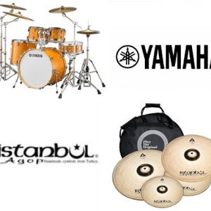 야마하 투어 커스텀 5기통 드럼 세트,이스탄불 XIST 심벌 패키지 / YAMAHA