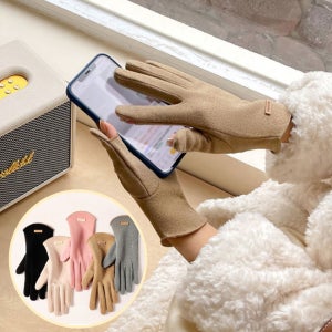 드랄론 여성 겨울 장갑 스마트 터치 휴대폰 손가락 방한 털장갑 따뜻한 예쁜장갑 고급스런