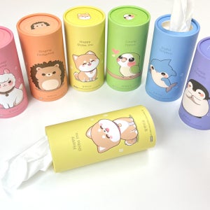 캔 티슈 휴대용 차량용 원통 일회용 선물용 각티슈 10개입