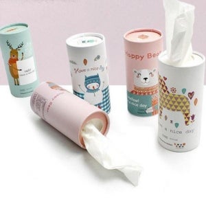 캔 티슈 휴대용 차량용 원통 일회용 선물용 각티슈 10개