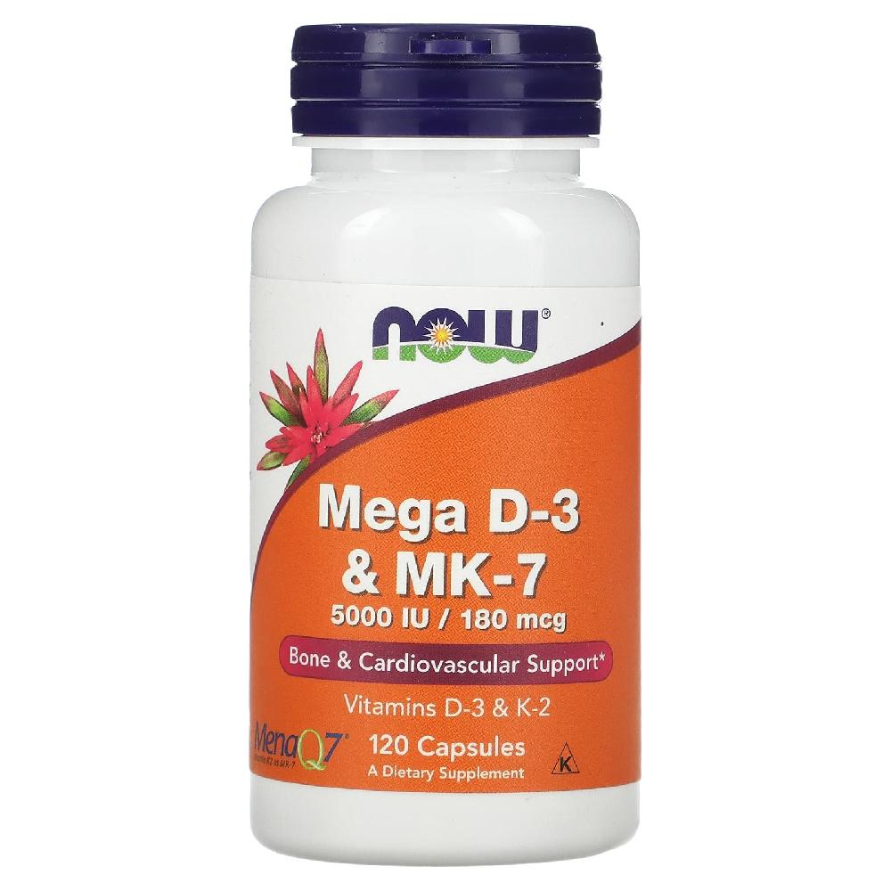 나우<b>푸드 비타민D</b>3 MK7 고약사 <b>메가</b> Now Vitamin K2 5000IU 120캡슐