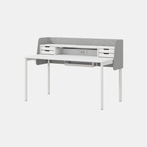일룸 뉴트 홈오피스 파티션형 책상 1428x772mm, WWWW(화이트)