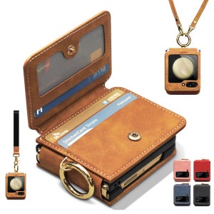 갤럭시 Z플립 케이스 힌지 보호 카인드 링 스트랩 2종 브라운, 갤럭시Z 플립3