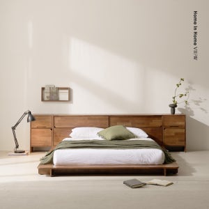 홈인홈 여유M 멀바우 저상 매립 헤드형 원목침대_F134A