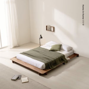 홈인홈 여유M 멀바우 저상 매립형 무헤드 원목침대_F131A