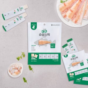 골드로니 그대로 순살스틱 강아지 애견 수제 츄르 반려견 펫푸드 간식 대구, 8g, 90개