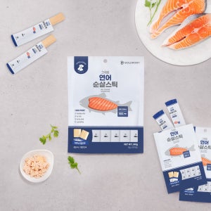 골드로니 그대로 순살스틱 강아지 애견 수제 츄르 반려견 펫푸드 간식 연어, 8g, 90개