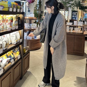 도톰 오버핏 루즈핏 롱 니트 가디건 임산부