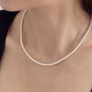 오에스티 베이직 진주 비드 목걸이(4,6,8mm)OTN12480