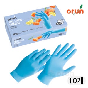 오런 니트릴 위생장갑 100매 L(대형), 10개