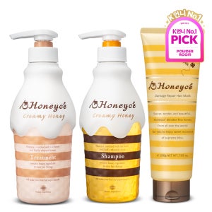 허니체 크리미 트리트먼트 470ml+크리미 샴푸 470ml+데미지 헤어팩 Y 200g