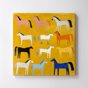 들판의 말무리 인테리어 캔버스액자 카페 말 자취방 집들이 6호 [31.8x31.8cm]