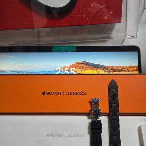 애플워치 에르메스 누아 킬림 디플로이먼트 실리콘 싱글투어 스트랩 42mm