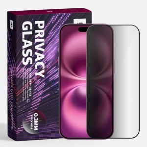 프라이버시 강화유리 사생활보호필름 아이폰16, 2매입