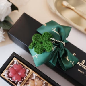 수제 행운양갱 5구 선물세트 / 손뜨개 네잎클로버 새해 취업 수능 입사퇴사선물 답례품