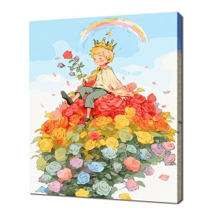 에코솔 셀프페인팅 어린왕자와 장미별 35색 일러스트 40x50cm DIY 명화그리기